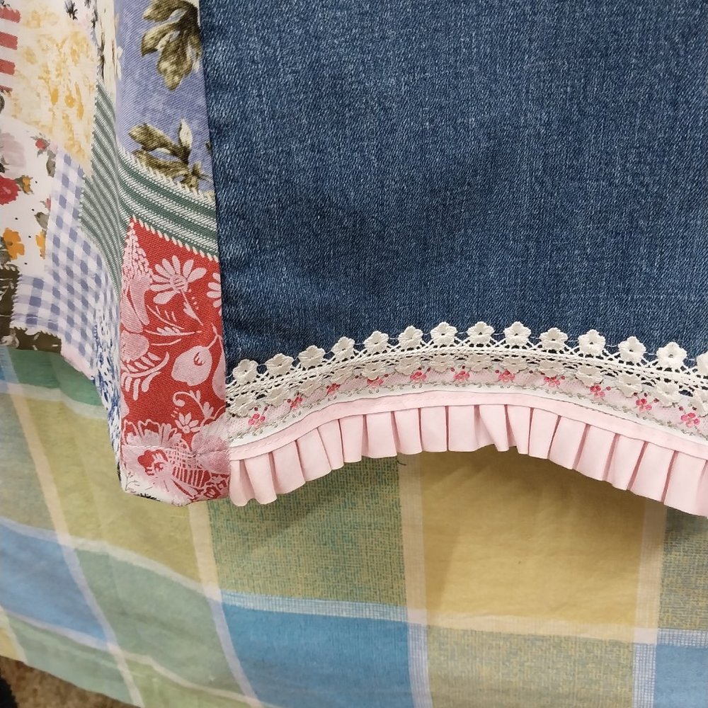 2486 Jeaniemade Size 13j Vigoss Collection Upcycled Bell-Bottom Jeans - Picture 2 of 7
